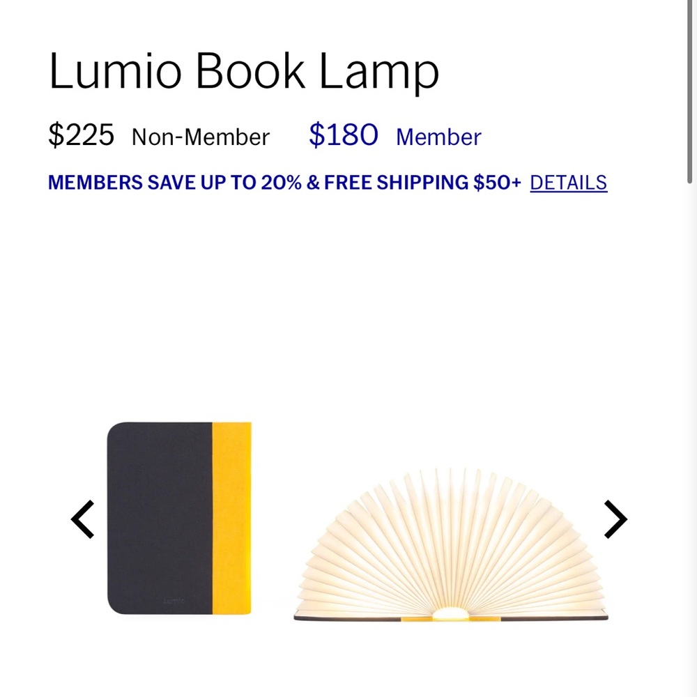 Lumio Portable Book Lamp in Classic Yellow Grey